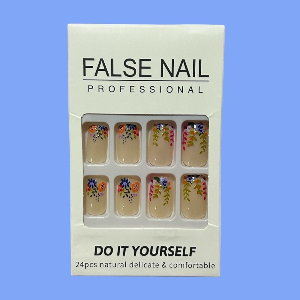 Floral Spring Square False Nails